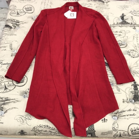 Anne Klein Burgundy Open Cardigan - Picture 4 of 6